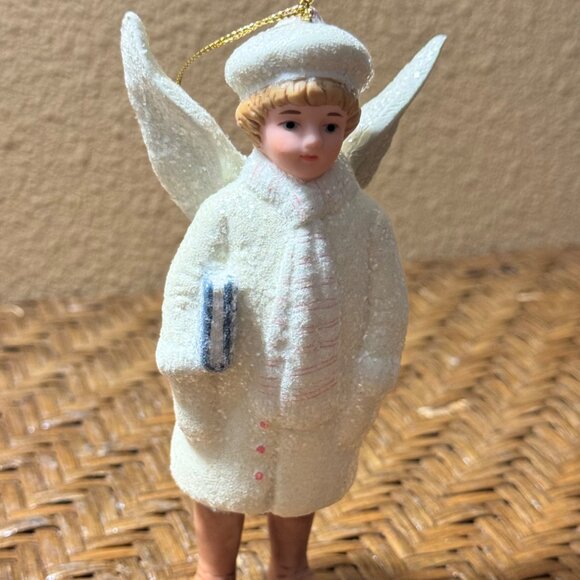 Costco Angel Boy With Book Ornament Porcelain - Picture 7 of 8